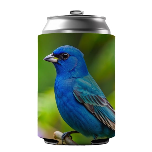 Indigo Bunting Backyard Bird Drink Beer Soda Insulated Sleeve Holder Can Cooler Hugger