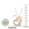 thumbnail image 2 of Dazzlingrock Collection Round & Baguette White Diamond Dual Tilted Heart Pendant with 18 Inch Gold Chain for Women (0.50 ctw, Color I-J, Clarity I1-I2) in 18K Rose Gold, 2 of 3