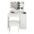 thumbnail image 5 of EDOEMSE Large Vanity Desk Set with 10 LED Bulbs, Makeup Dressing Table with Cushioned Stool for Women, Girls, Bedroom, White, 5 of 9