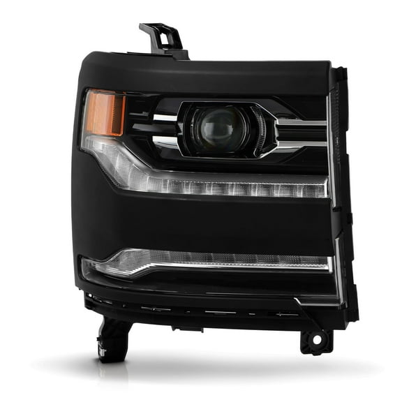 AKKON - Fits 2016 2017 2018 Chevy Silverado 1500 2019 1500LD FULL-LED [Projector High/Low Beam] Black Headlight Passenger Right