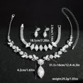 thumbnail image 4 of JUSIP 3pcs Luxury Sparkling Rhinestone Marquise Floral Necklace, Earrings & Bracelet Set - Elegant Bridal & Formal Event Jewelry Ensemble, Copper Base, White Golden Plated, Sparkling Embellishments, 4 of 10