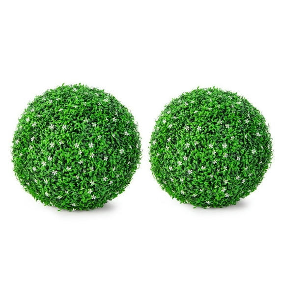 Resenkos Greenery Decor,2 PCS Holly Artificial Topiary Balls 19.5 Inch Faux Boxwood Balls