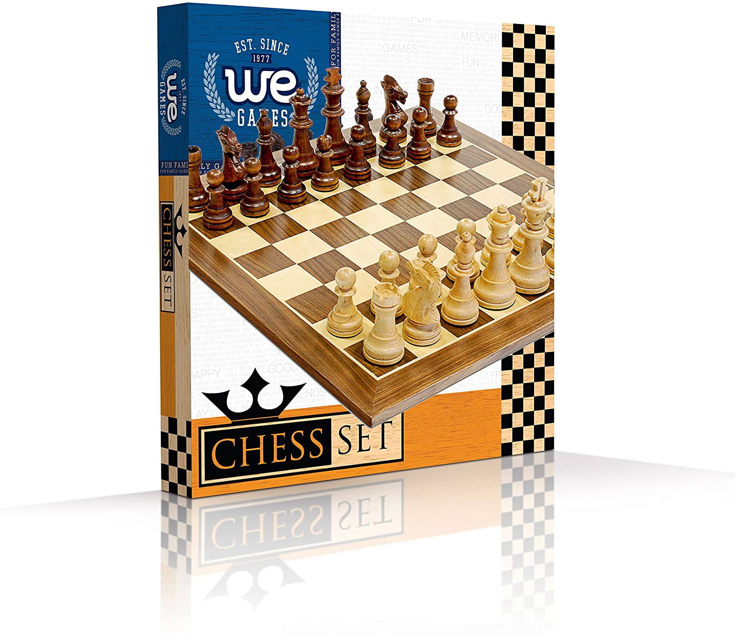 We Games French Staunton Chess Set - Weighted Pieces & Walnut Wood Board 19  In. 