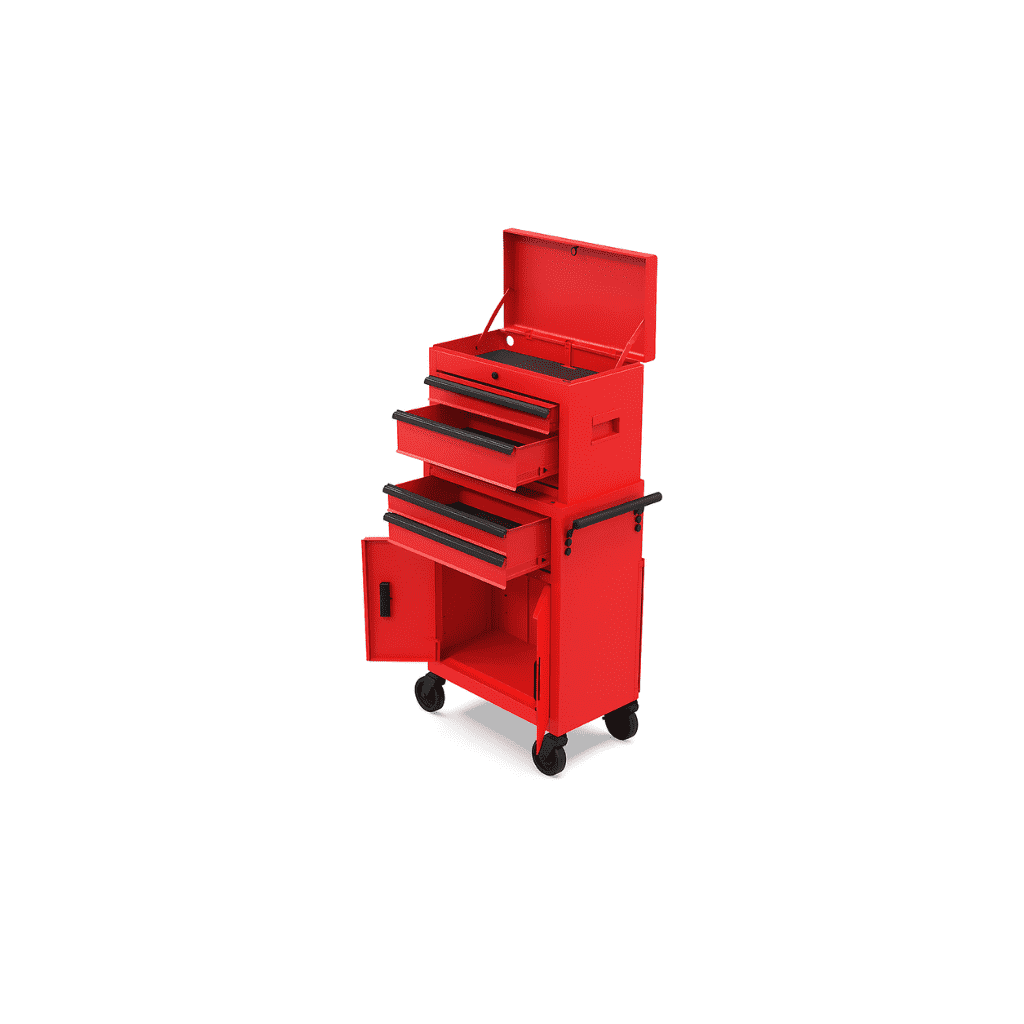 Hyper Tough 20-Inch Heavy Duty Steel Tool Chest, 300 lbs Capacity, Red