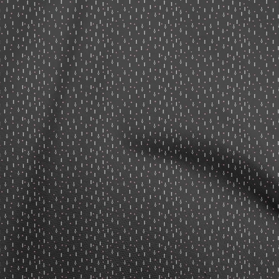 oneOone Polyester Spandex Black Fabric Geometric Fabric For Sewing Printed Craft Fabric By The Yard 56 Inch Wide