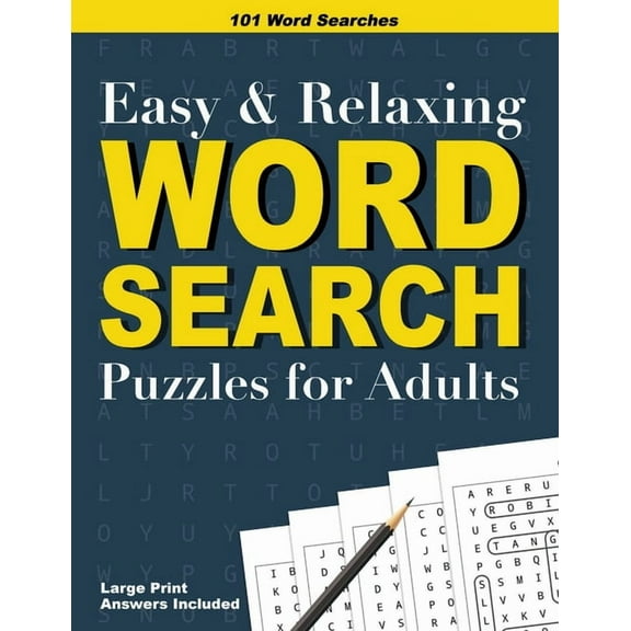 Easy and Relaxing Word Search Puzzles for Adults, (Paperback)