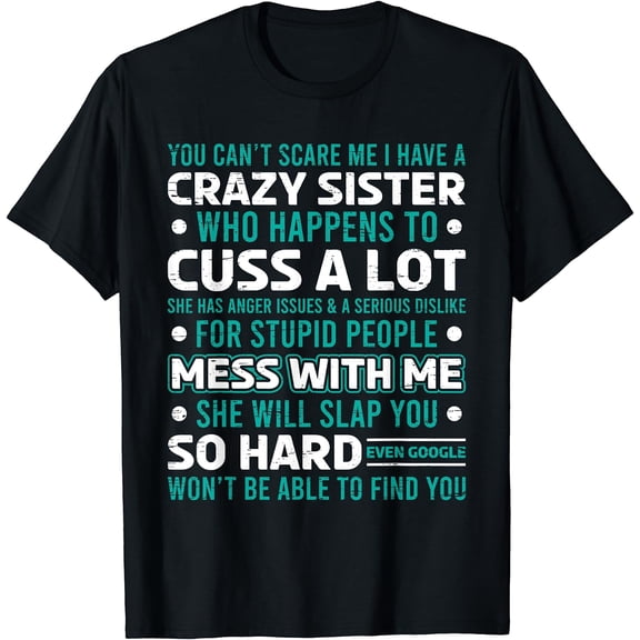 Funny Gift for Brother From Awesome Sister Birthday T-Shirt Black Large
