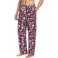 thumbnail image 2 of Daiia music Skull record Guitar Men's Sleep Pant with Pockets and Drawstring,Pajama Pants-Small, 2 of 9