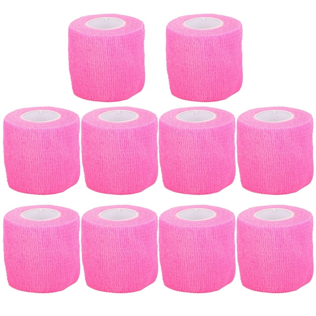 10 vendajes elásticos autoadhesivos para manos, piernas, dedos, gasa para el cuidado de la salud (rosa, 5 cm x 4,5 m, 2,0 x 177,2 pulgadas)