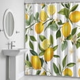 thumbnail image 5 of Yellow Lemon Shower Curtain for Bathroom Decor, Green Leaf White Flowers Farm Plant Summer Waterproof Fabric Shower Curtain, 72"x72" Set with 12 Hooks, 5 of 9