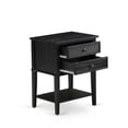 thumbnail image 5 of East West Furniture Valencia 16" Wood Nightstand with 2 Drawers in Brushed Black, 5 of 6