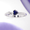 thumbnail image 4 of HeartsAndYou 2ct Natural Sapphire Engagement Ring 14k SOLID White Gold Heart Shape Eternity, 4 of 9