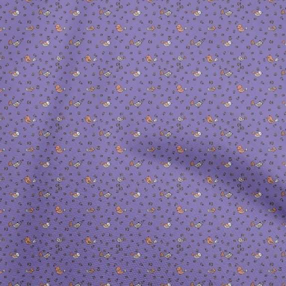 oneOone Cotton Jersey Violet Fabric Bird Sewing Fabric By The Yard Printed Diy Clothing Sewing Supplies 58 Inch Wide