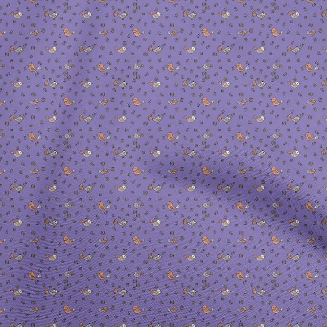 oneOone Cotton Poplin Twill Violet Fabric Bird Sewing Craft Projects Fabric Prints By Yard 56 Inch Wide