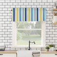 thumbnail image 4 of Valances for Windows Aqua Navy Blue and Yellow Colorful Texture Rod Pocket Short Window Valance Curtains Home Decor Window Treatment for Kitchen Living Room Bedroom 54x18in, 4 of 6