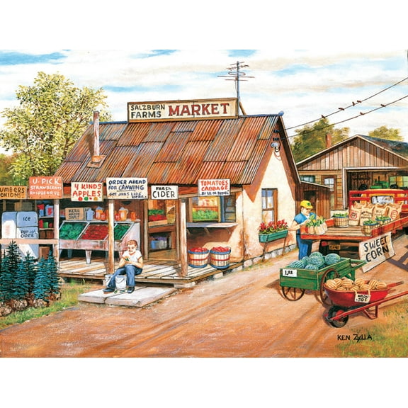 SUNSOUT INC - Salzburn Market - 300 pc Jigsaw Puzzle by Artist: Ken Zylla - Finished Size 18" x 24" - MPN# 39897