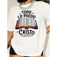 thumbnail image 2 of Camisetas con estampado para mujer, camisetas de manga corta de verano 2025, blusas casuales con cuello redondo para adolescentesLibros de la Biblia &TODO LO PURDO EN CRISTO Print Crew Neck T-shirt, 2 of 7