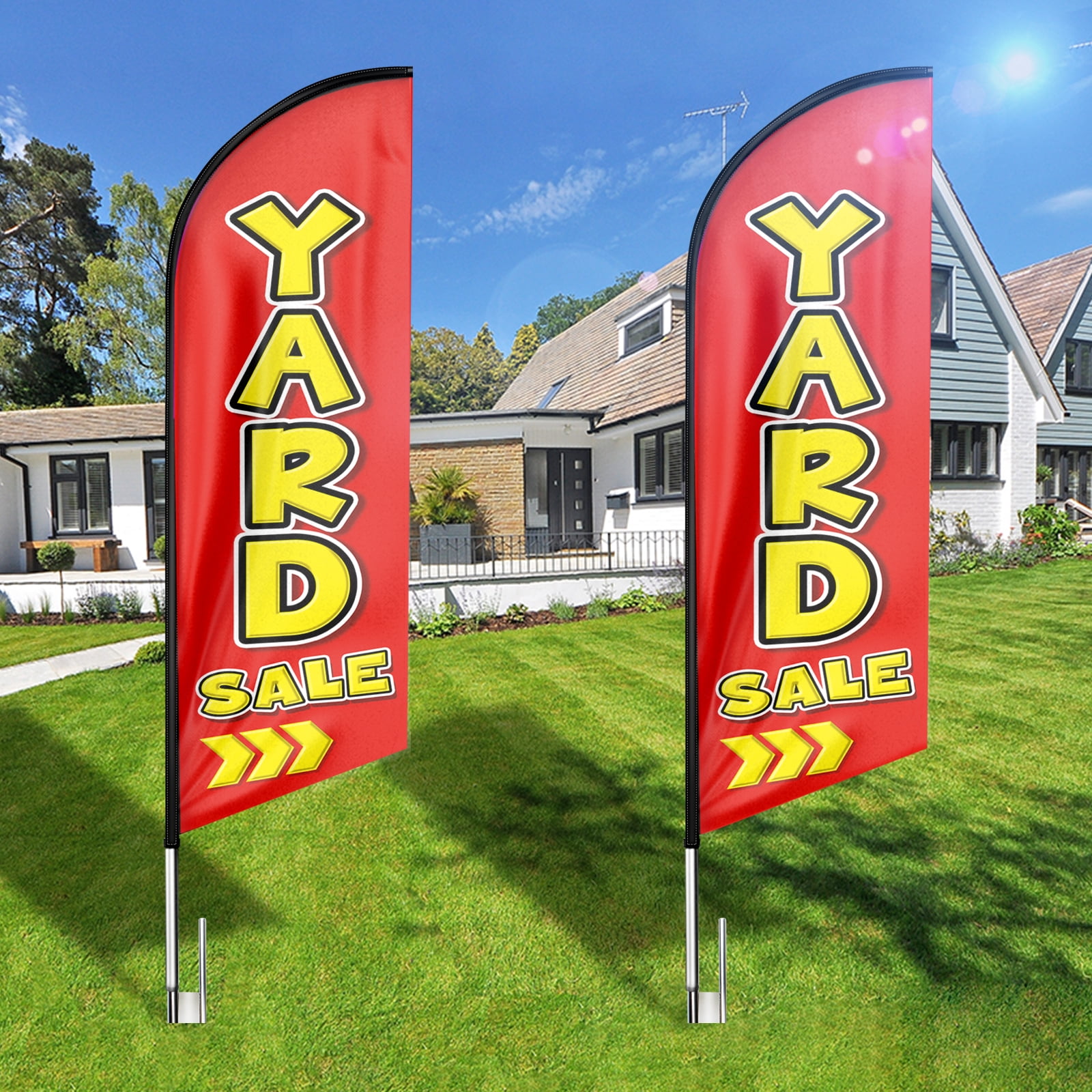 Qsum 8 ft Polyester Yard Sale Outdoor Flag and Banner, Weatherproof