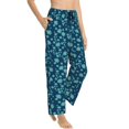 thumbnail image 2 of Naloa Daisies Flowers Print Women’s Ultra-Soft Comfy Pajama Lounge Pants with Pockets & Drawstring, 2 of 8