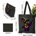 thumbnail image 3 of COMIO Aesthetic Canvas Tote Bags with Zipper Mardi Gras Funny Outfit Jester Hat - Set of 2 Black, 3 of 8