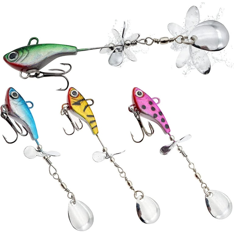 Fishing Jigs Metal Fishing Spoons Lures, Blade Bait Spinner Long Casting  Jigging Spoon Lure Vertical Hard VIB Swimbait for Walleye Bass Trout