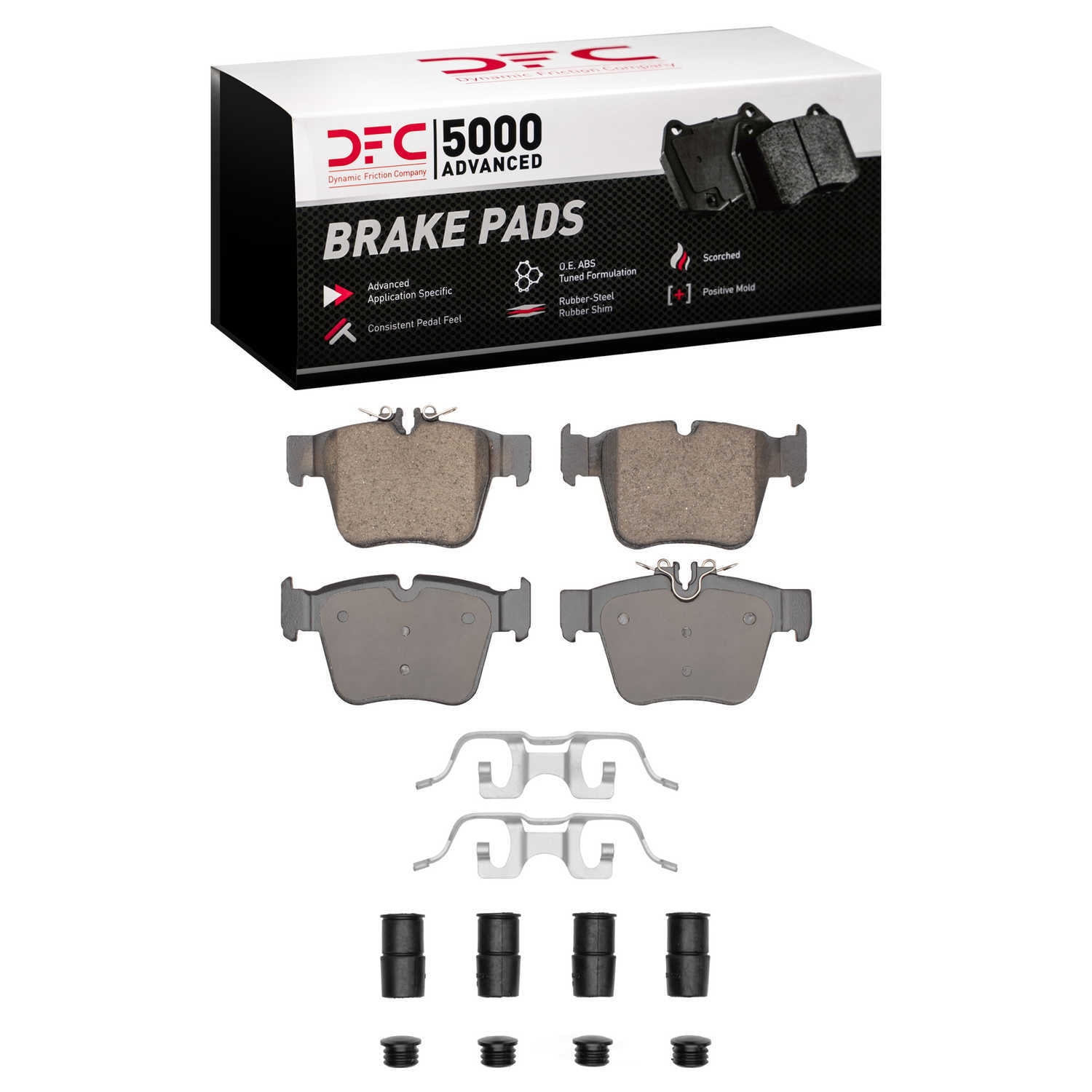 Dynamic Friction Company 1551-1872-01 DFC 5000 Advanced Brake Pads - Ceramic and Hardware Kit - OE