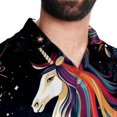 thumbnail image 5 of Starry Unicorn Men's Short Sleeve Hawaiian Beach Shirt Casual Printed Button Down Summer Unisex Casual Shirt, 5 of 6