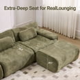thumbnail image 4 of 118" Modular Cloud Sectional Sofa with Ottoman, Curved Modern Couch with Deep Seat, Compression Fabric Sectional Sofa for Living Room, Green, 4 of 8