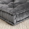 thumbnail image 3 of Sweet Home Collection Tufted Square Meditation Yoga Floor Pillow, Gray, 2 Pack - 20" x 20", 3 of 3