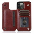 thumbnail image 3 of Merlin Leather Flip Wallet Case Card Holder Phone Back Cover for iPhone 13 Pro Max (Brown), 3 of 9