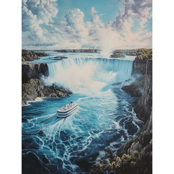 Niagara Falls Boat Tour Canvas Print/Wall Art,Perfect for Living Room,Bedroom,Bathroom,Office,Hotel Decoration