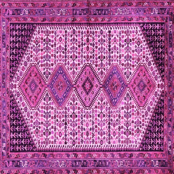 Ahgly Company Indoor Square Persian Pink Traditional Area Rugs, 8' Square
