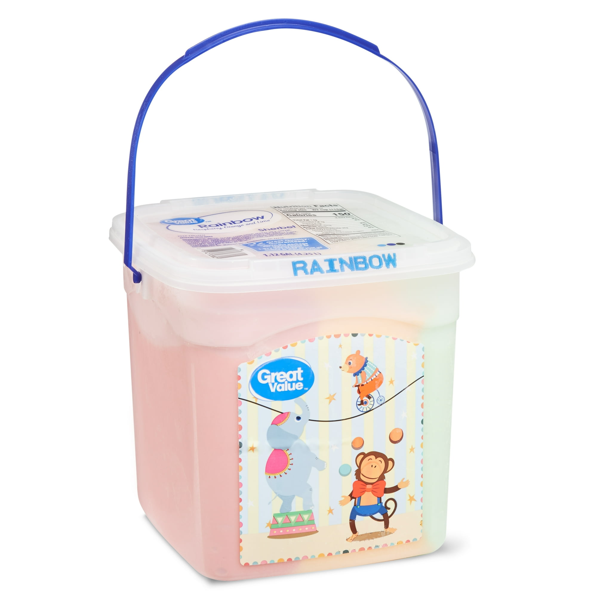 Great Value Rainbow Sherbet, 144 fl oz