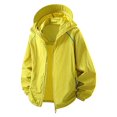 thumbnail image 2 of Mens Color-Blocked Hooded Jacket Windproof Drawstring Zipper Pockets Lightweight Outerwear for Travel Jogging Cycling Daily Casual Jackets Size 3XL, 2 of 4