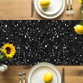 thumbnail image 4 of Abstract Marble Table Runner, Black Texture Sequins Decoration Kitchen Table Runners Dress Scarves for Table Decorations Party/Restaurant/Indoor Outdoor Use, 13x90in, 4 of 9