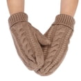 thumbnail image 2 of SUXIAN Winter Gloves Women Fashion Solid Color Knitted Windproof Warm Thickened Cozy Soft Gloves Winter Womens Khaki One Size, 2 of 2