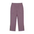 thumbnail image 5 of Womens Capri Pants Linen Drawstring Elastic Waist Relaxed Fit Elastic Waist Capris Light Weight Summer Casual, 5 of 7
