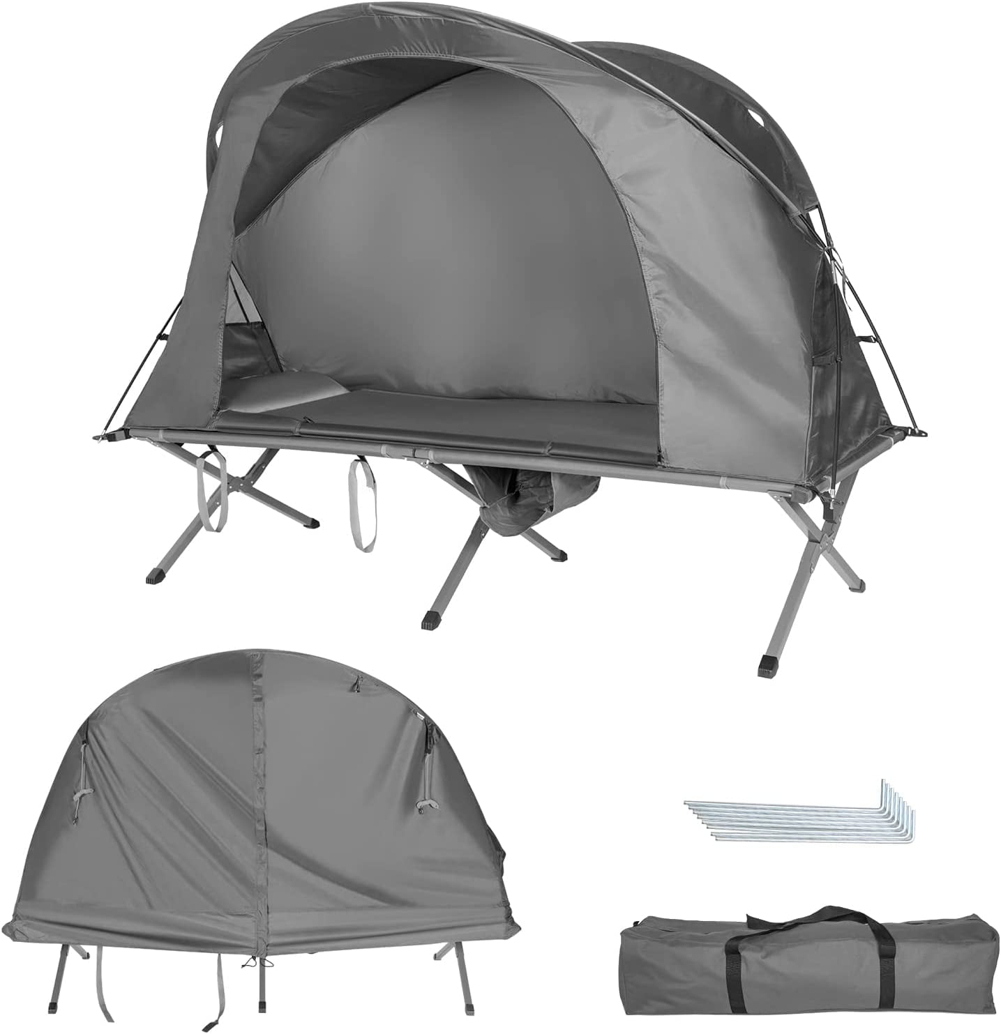 4in1 Camping Cot Tent, Foldable Elevated Tent Set for 1 Person to Use