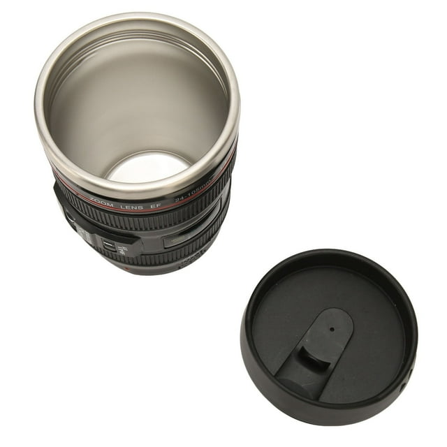 Taza De Café Con Lente De Cámara, Taza De Café De Viaje De Acero Inoxidable Aislada Con Tapa, Regalo Personalizado Para Fotógrafo, Taza De Lente De Cámara Portátil Para