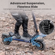 Adults Electric Scooter with 10''off-Road Tire, 2912W Peak Dual Motor, 40 MPH Top Speed, 71 Miles Max Range, 297 Lbs Max Load, IP54, Folding E-scooter with LED