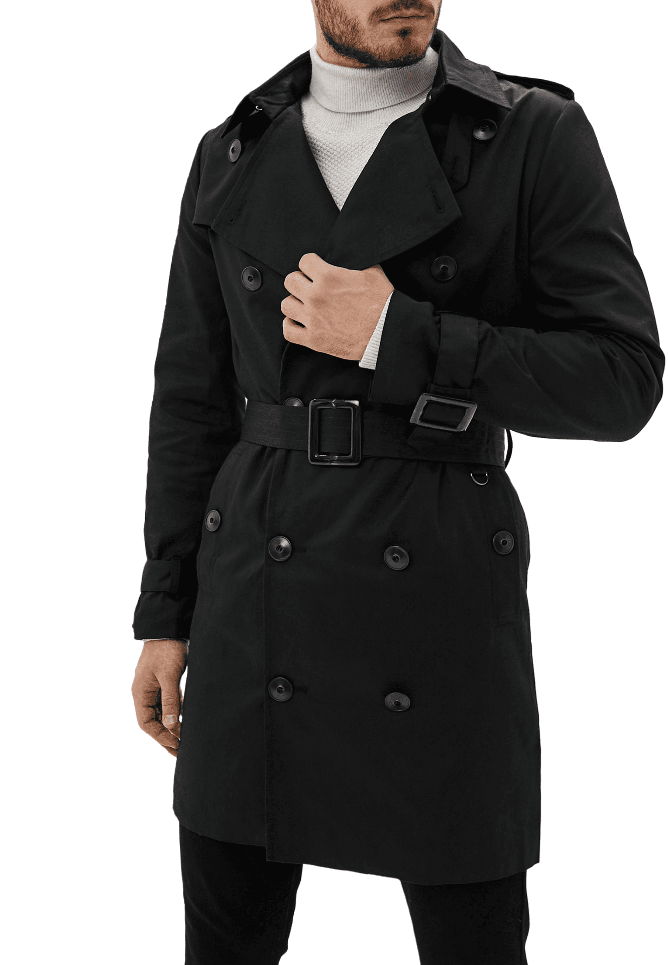 DASTI - DASTI Double-breasted Trench Coat for Men Fall Formal Coats ...