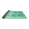 thumbnail image 2 of Ahgly Company Indoor Round Abstract Turquoise Blue Modern Area Rugs, 8' Round, 2 of 4