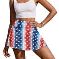 thumbnail image 2 of Xoenoiee Star American Flag Tie Dye Print Women's Pleated Tennis Skorts with Pockets 4th of July High Waisted Golf Skirt Athletic Built-in Shorts Tummy Control Workout Running Pickleball, L, 2 of 6