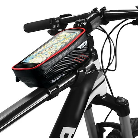 Bike Phone Bags with Touch Screen Phone Holder Case Waterproof Bicycle Front Frame Top Tube Mount Handlebar Bags Bike Storage Bag Cycling