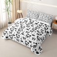 thumbnail image 3 of Castle Fairy Gothic Kawaii Coquette Skull Quilt Full,Cartoon Bow Heart Full Bedspread Sets,White Black, 3 of 7