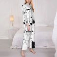 thumbnail image 5 of Wukai Doodle Cute Cat Print Women's Pajama Set - Soft Long Sleeve Sleepwear for Comfort and Style-X-Large, 5 of 9