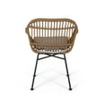thumbnail image 5 of Nobel House Louise Modern Steel Outdoor Chairs, Woven Faux Rattan with Cushions, Light Brown, 2 Pack, 5 of 9