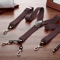 thumbnail image 5 of Buyless Fashion 2 pack Suspenders for Men - 48" Elastic Adjustable Straps 1 1/4" - Y Back with Metal Hooks - 5137-2-Brown, 5 of 7