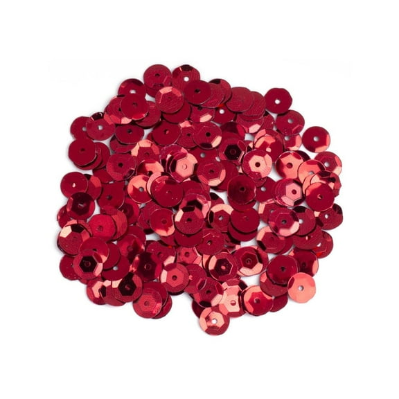 CousinDIY Cupped Sequins-Red, 8mm 200/Pkg