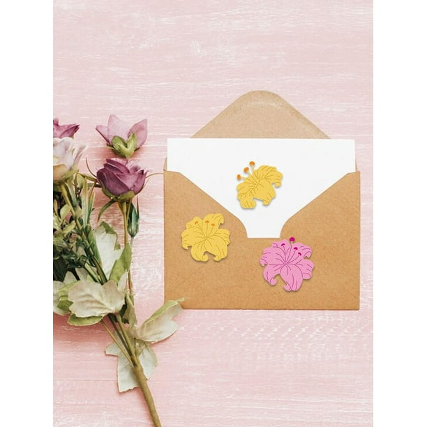 Plantilla de repujado DIY con temática floral (1 unidad): rosa, papel decorativo, girasol, acero al carbono.